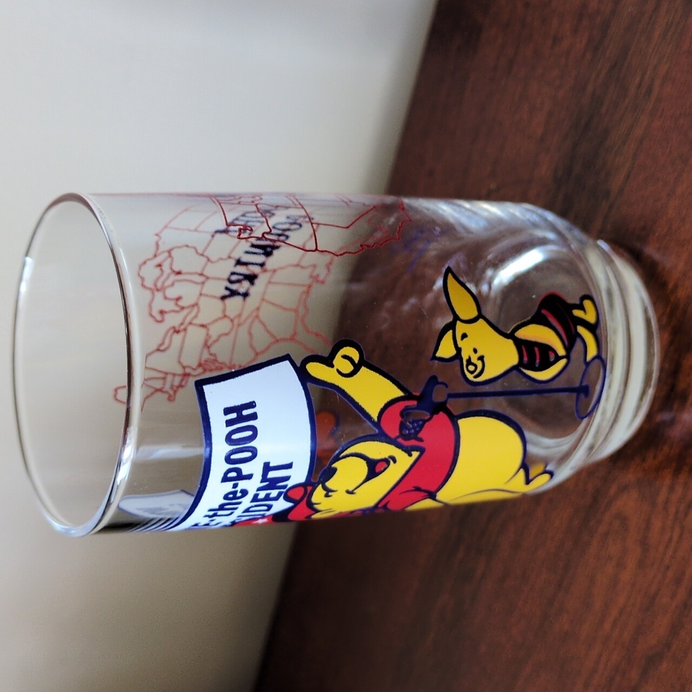 Vintage Winnie the Pooh for President glass Tigger Piglet Disney Sears - Picture 4 of 10